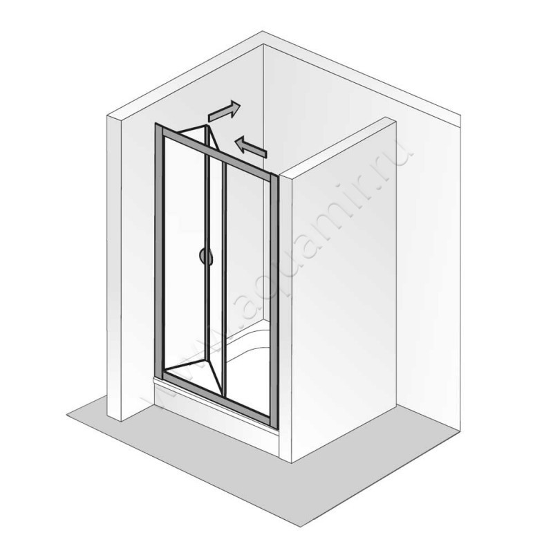 Складная душевая дверь в нишу HSK Favorit белая 110080-04-50#Ed