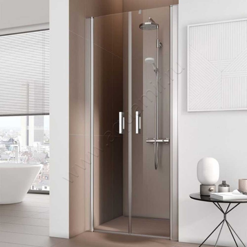 Маятниковая душевая дверь в нишу Kermi Pega в серебристом цвете PEPTD09320VPK