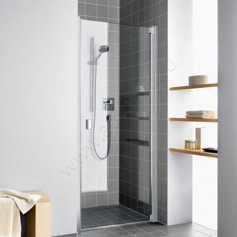 Маятниковая душевая дверь в нишу Kermi Raya в серебристом цвете RA1WR080201AK