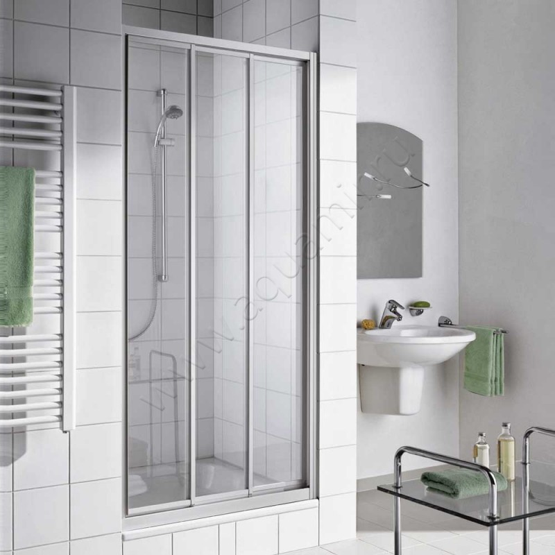 Раздвижная душевая дверь в нишу Kermi Ibiza 2000 в серебристом цвете I2STD075201AK