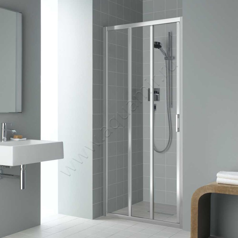 Раздвижная душевая дверь в нишу Kermi Liga в серебристом цвете LIG3L090201AK