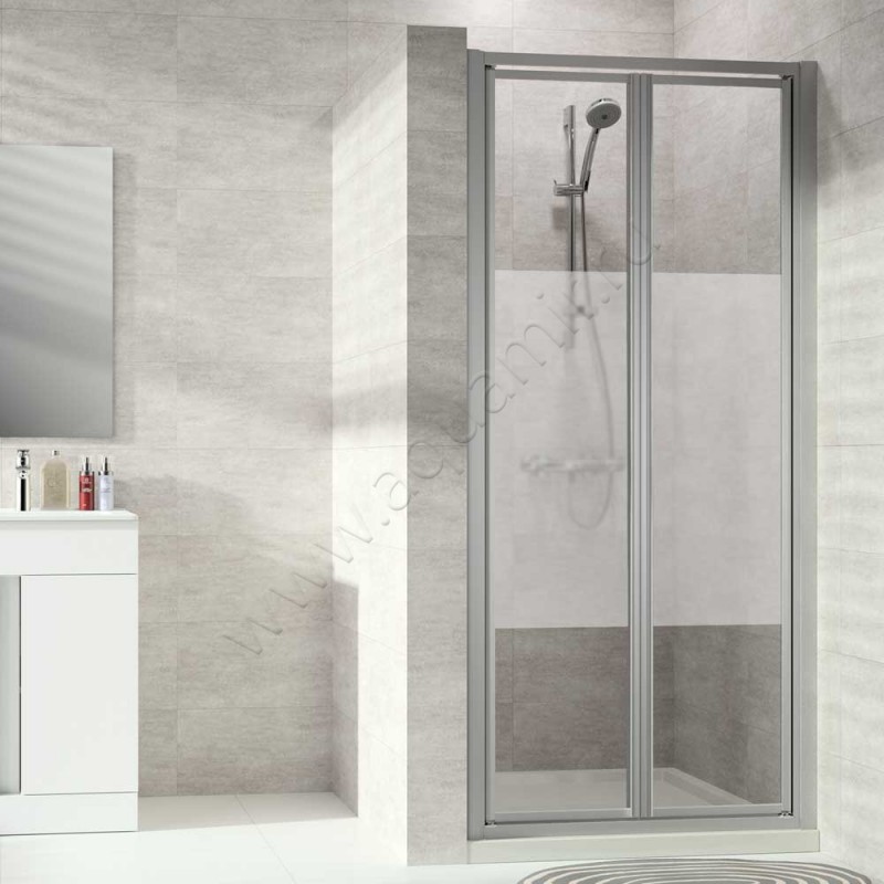 Маятниковая душевая дверь в нишу Huppe Alpha 2 в серебристом цвете A24507087375