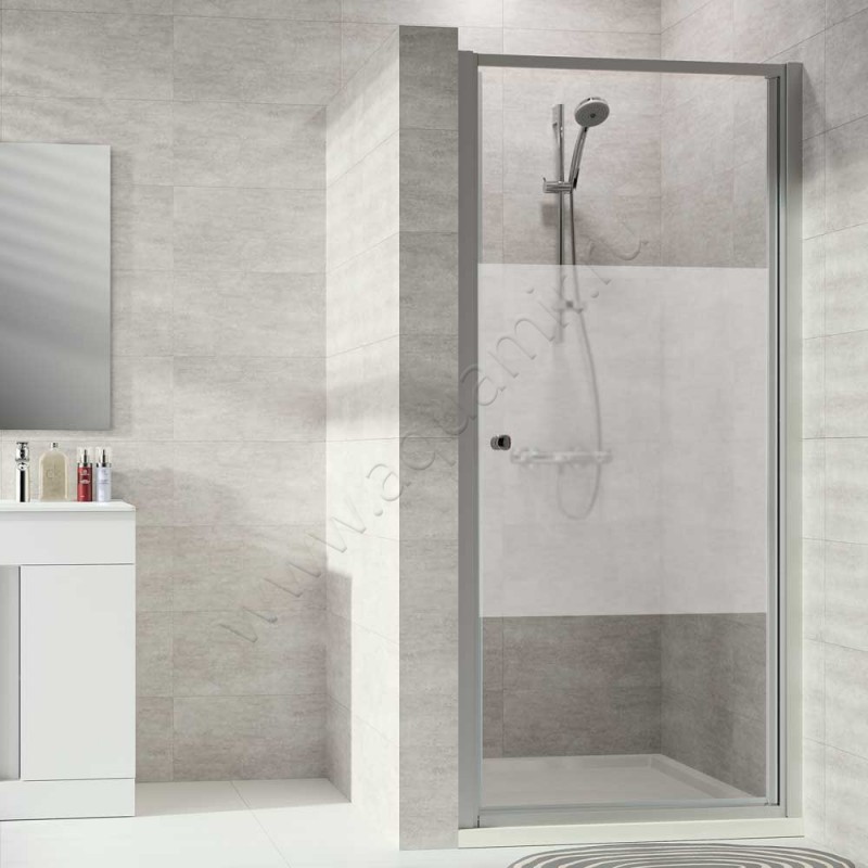 Маятниковая душевая дверь в нишу Huppe Alpha 2 в серебристом цвете A25016087373