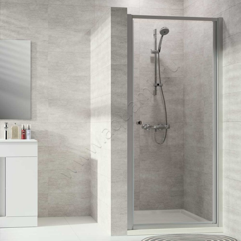 Маятниковая душевая дверь в нишу Huppe Alpha 2 в серебристом цвете A25003087322