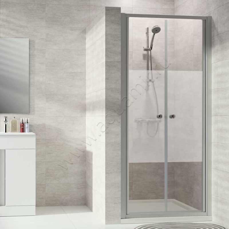 Маятниковая душевая дверь в нишу Huppe Alpha 2 в серебристом цвете A25107087375