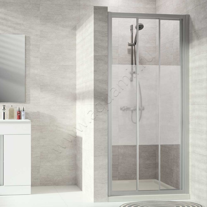 Раздвижная душевая дверь в нишу Huppe Alpha 2 в серебристом цвете A24303087373
