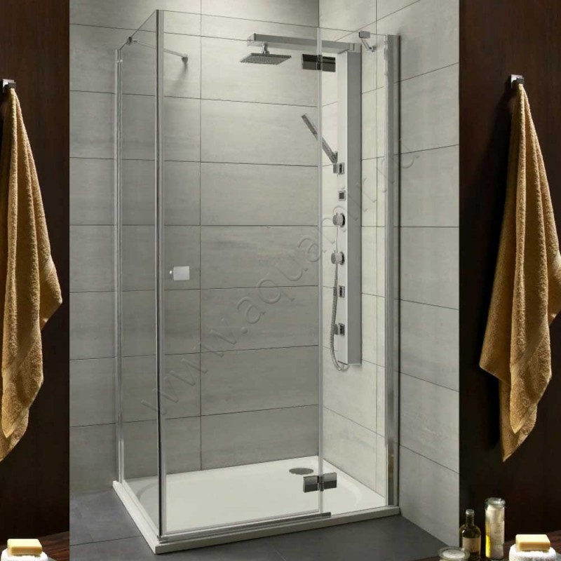 Душевой уголок с поворотной дверью и фиксированной боковиной Radaway Almatea KDJ 32143-01-01NR