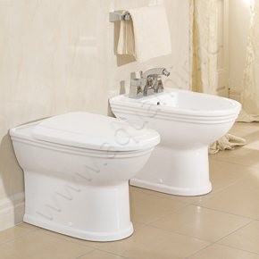 Унитаз приставной Villeroy & Boch CENTURY с крышкой, 58,5 см, белый 665510R1 + 8843K1R1