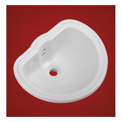 Раковина встраиваемая сверху на столешницу без отверстий Migliore Bella 46 см ML.BLL-25.046.BI