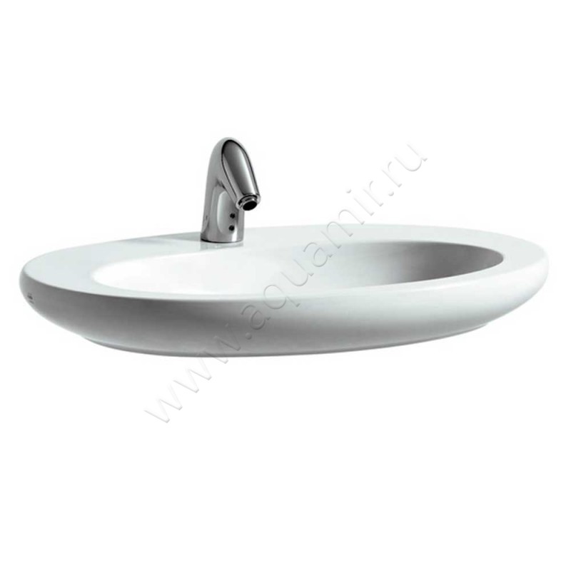 Раковина-чаша накладная с отверстием под смеситель Laufen IL BAGNO ALESSI One 75 см 8189724001041