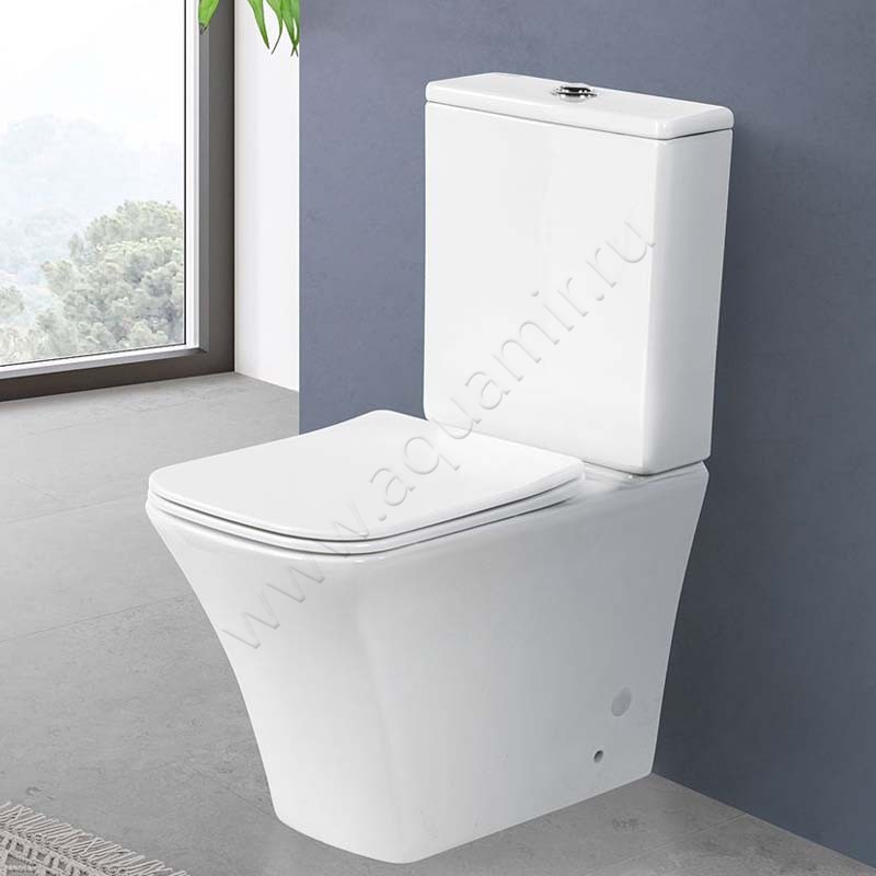 Унитаз напольный BelBagno MARMI 62,5 см, безободковый, белый BB052CPR