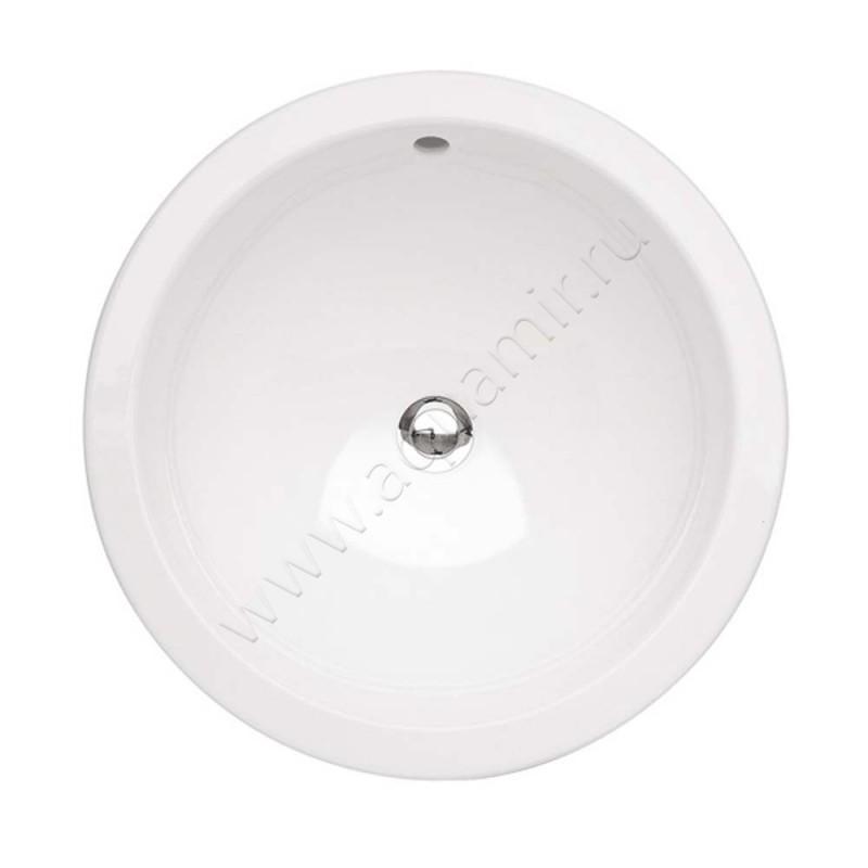 Раковина встраиваемая сверху на столешницу без отверстий Villeroy & Boch Loop & Friends 39 см, фарфор, белый глянец/white alpin 61403901