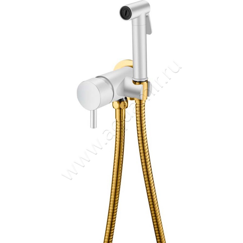 Гигиенический душ Boheme Uno со смесителем, золото/белый 467-WG