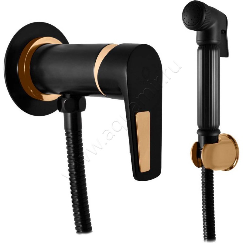 Гигиенический душ Rav Slezak Colorado со смесителем, черный/золото CO347-1CMATZ