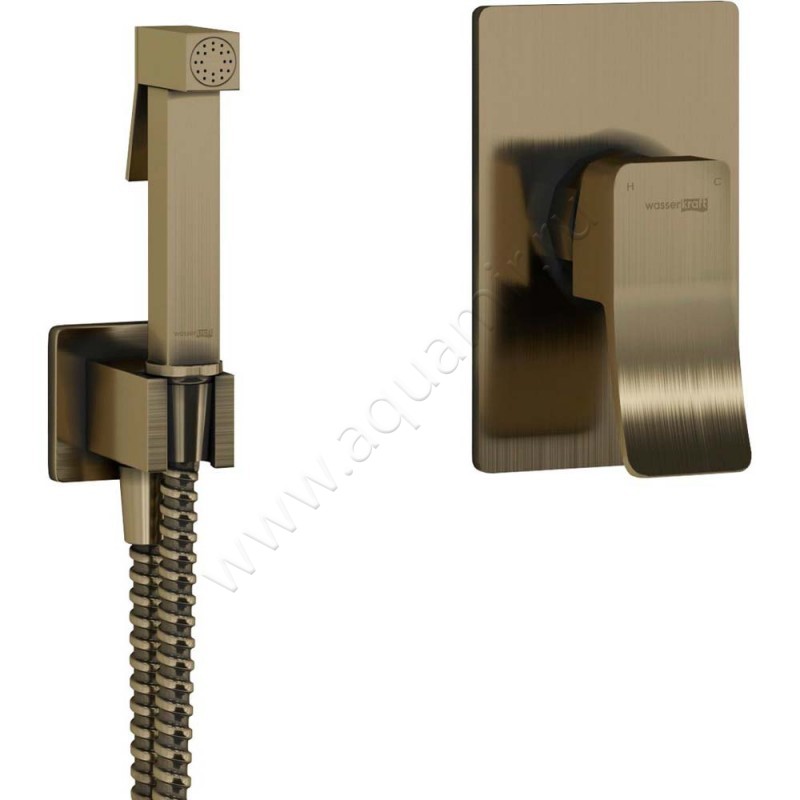Гигиенический душ Wasserkraft со смесителем, бронза A01652