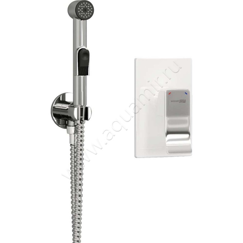 Гигиенический душ Wasserkraft со смесителем, белый/хром A010657WHITE