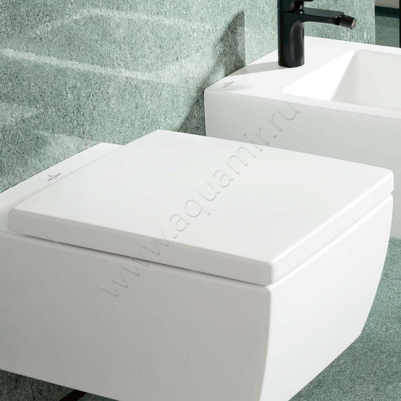 Крышка-сиденье Villeroy & Boch Memento 2.0 45,2 x 37,8 см, белый матовый/stone white, микроли 8M24S1RW