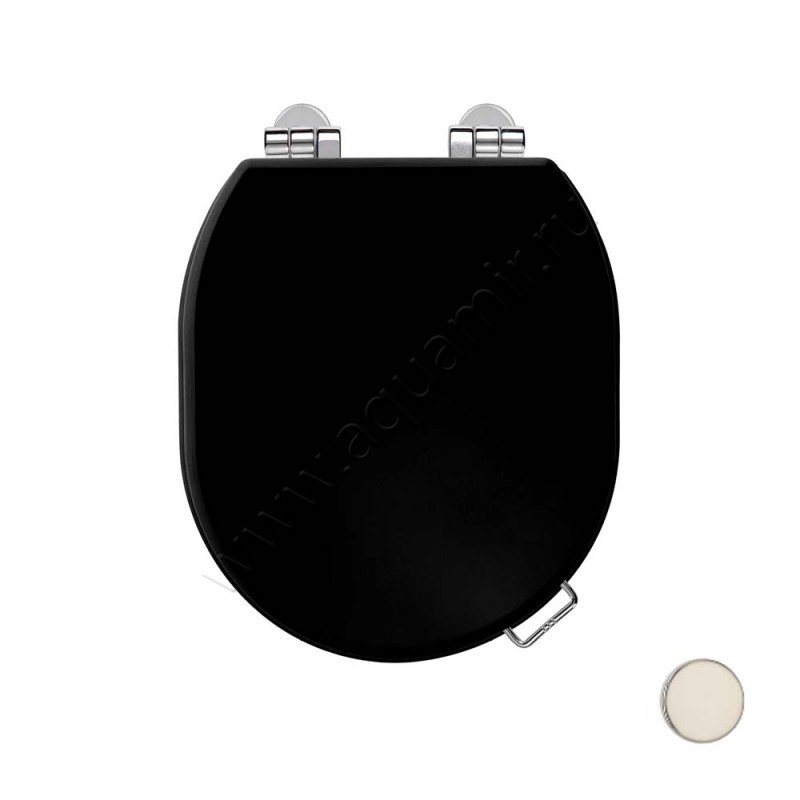 Крышка-сиденье Devon & Devon Classica 42 x 38 см, черный матовый/темный дуб 3IBSEWENCLANK