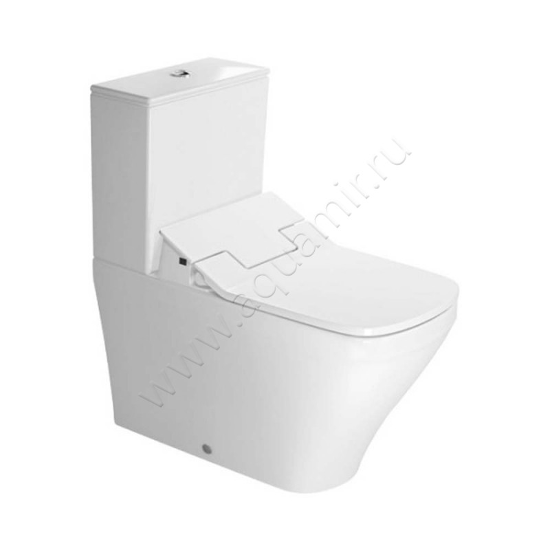 Унитаз напольный с функцией биде Duravit DURASTYLE 70 см, безободковый, белый 2156592000