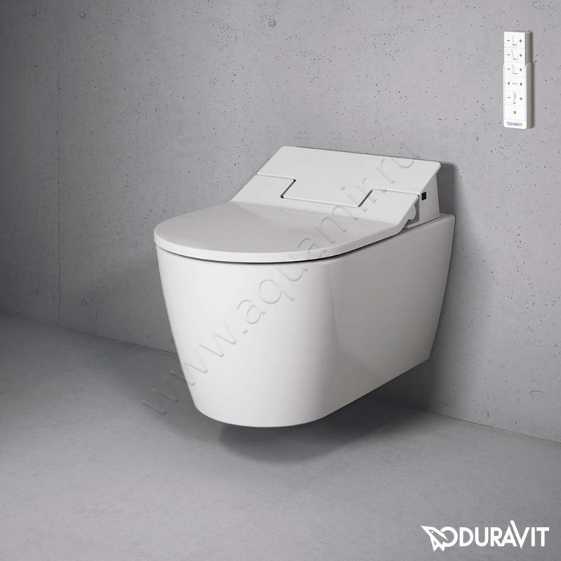 Унитаз подвесной с функцией биде Duravit Me By Starck 57 см, безободковый, белый 2528592000