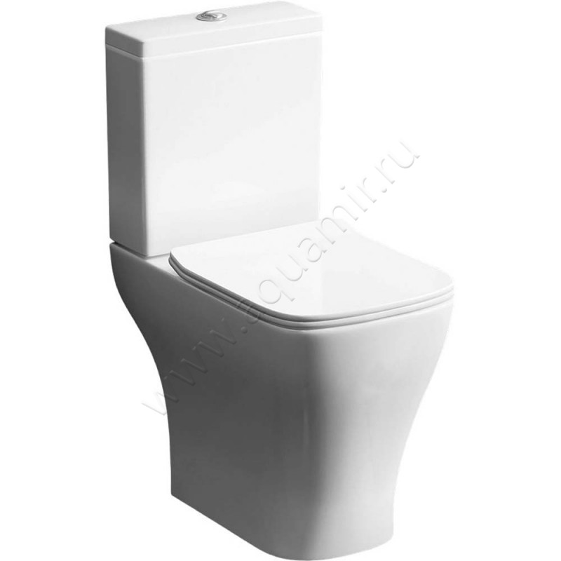 Унитаз напольный Damixa TITAN с крышкой микролифт, 60,5 см, безободковый, белый DX78C8600SC