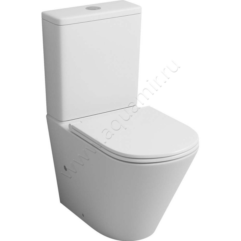 Унитаз напольный Grossman с крышкой микролифт, 60,5 см, безободковый, белый GR4450MS