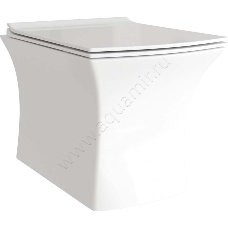 Унитаз подвесной Grossman с крышкой микролифт, 51 см, безободковый, белый GR4461S