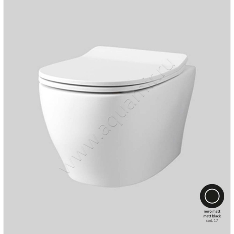 Унитаз подвесной ArtCeram TEN 4.0 52 см, безободковый, черный матовый TEV006 17 00