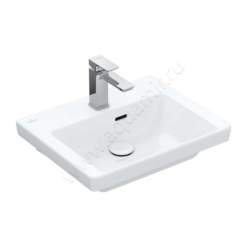 Рукомойник подвесной Villeroy & Boch Subway 3.0 50 см, фарфор, белый глянец/white alpin 43705001