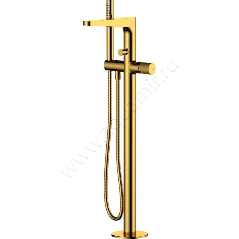 Напольный смеситель для ванны Wasserkraft Sauer с душем, золото 7121