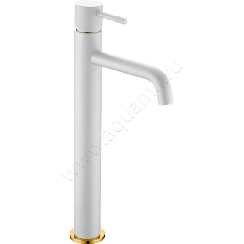 Смеситель для раковины Boheme Uno белый/золото белая глянцевое/ матовое 462WG