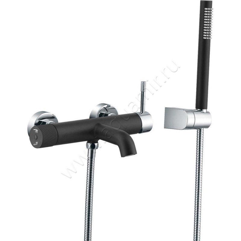 Смеситель для ванны Boheme Uno с душем, черный 463BCR