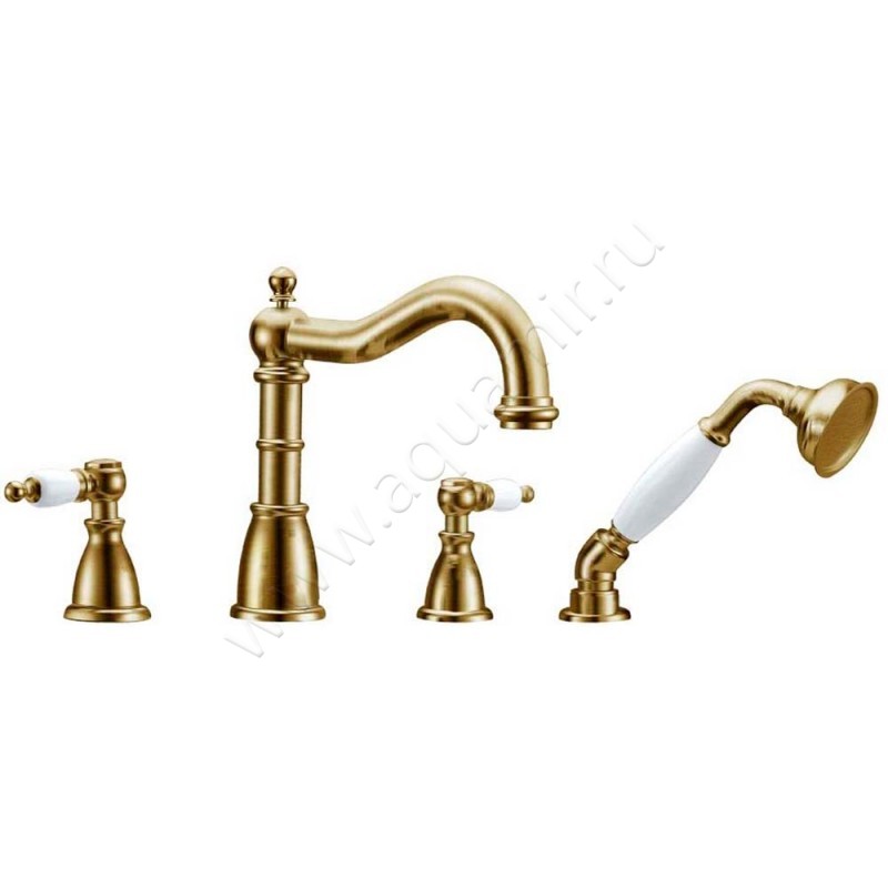 Смеситель на борт ванны Boheme Medici с душем, бронза 391