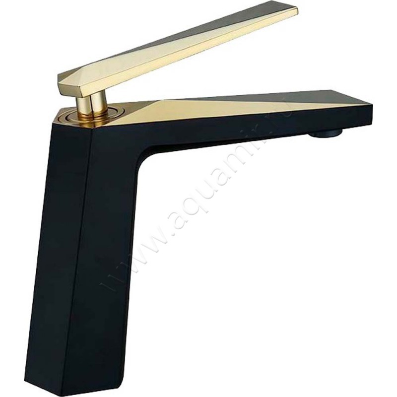 Смеситель для раковины Boheme Venturo черный/золото черное матовое/ глянцевое 381B