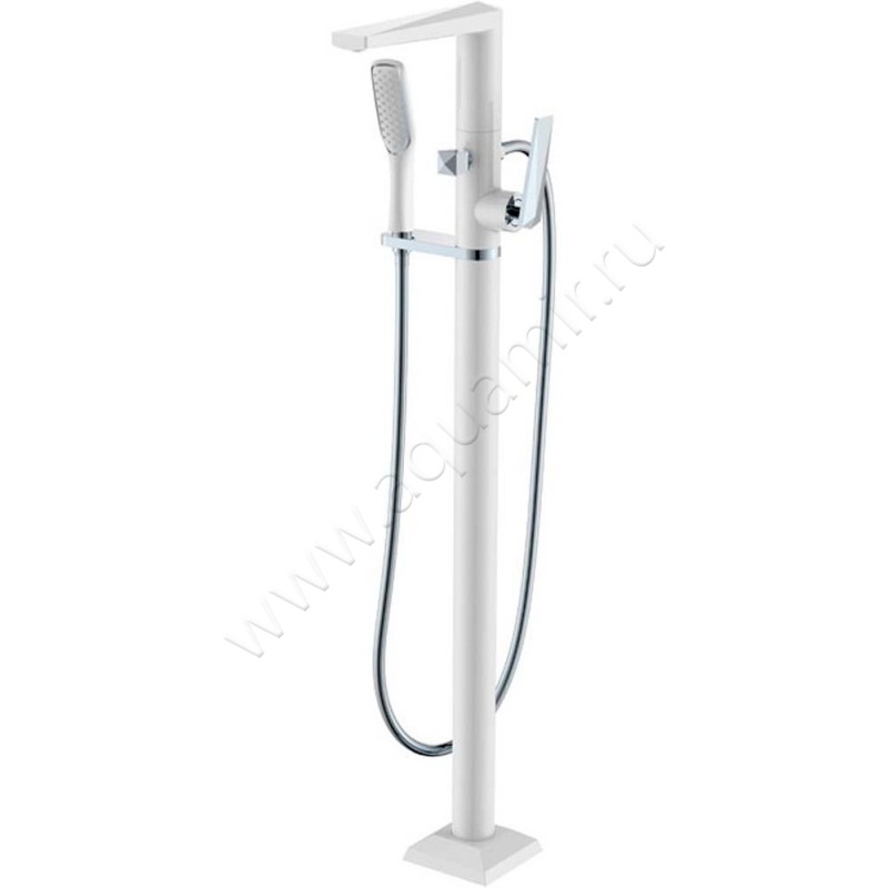 Напольный смеситель для ванны Boheme Venturo с душем, хром/белый 379W