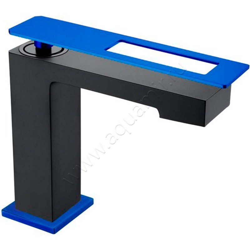 Смеситель для раковины Boheme Q черный/синий матовый 141BUW