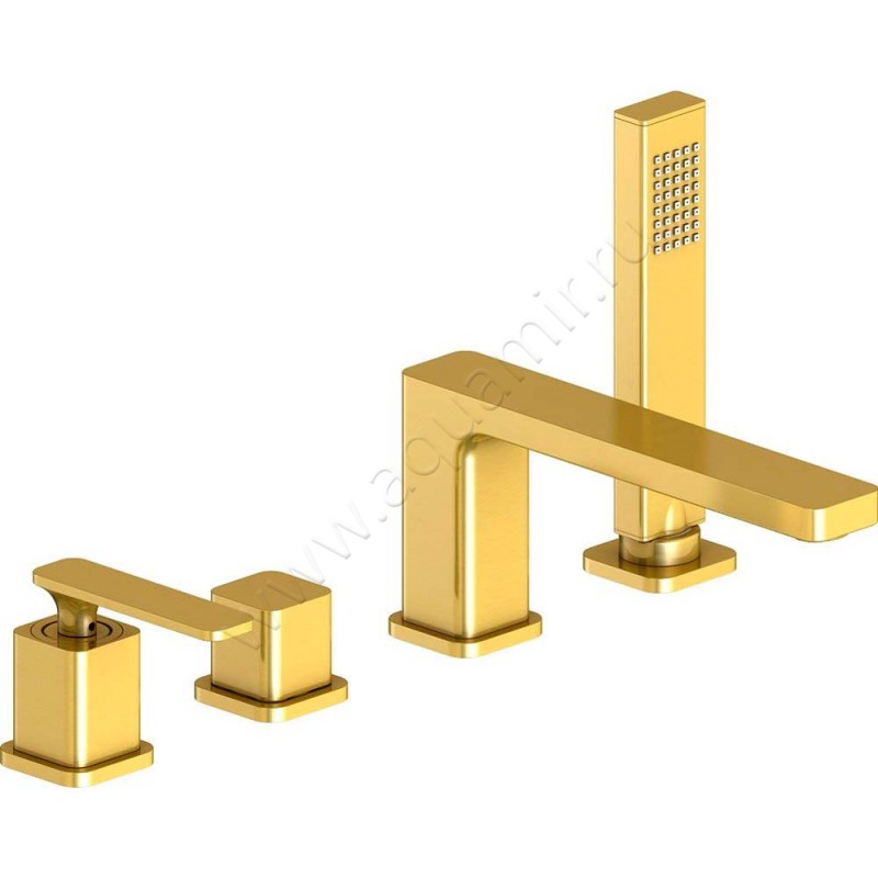 Смеситель на борт ванны Timo Torne с душем, золото матовое 433017Y