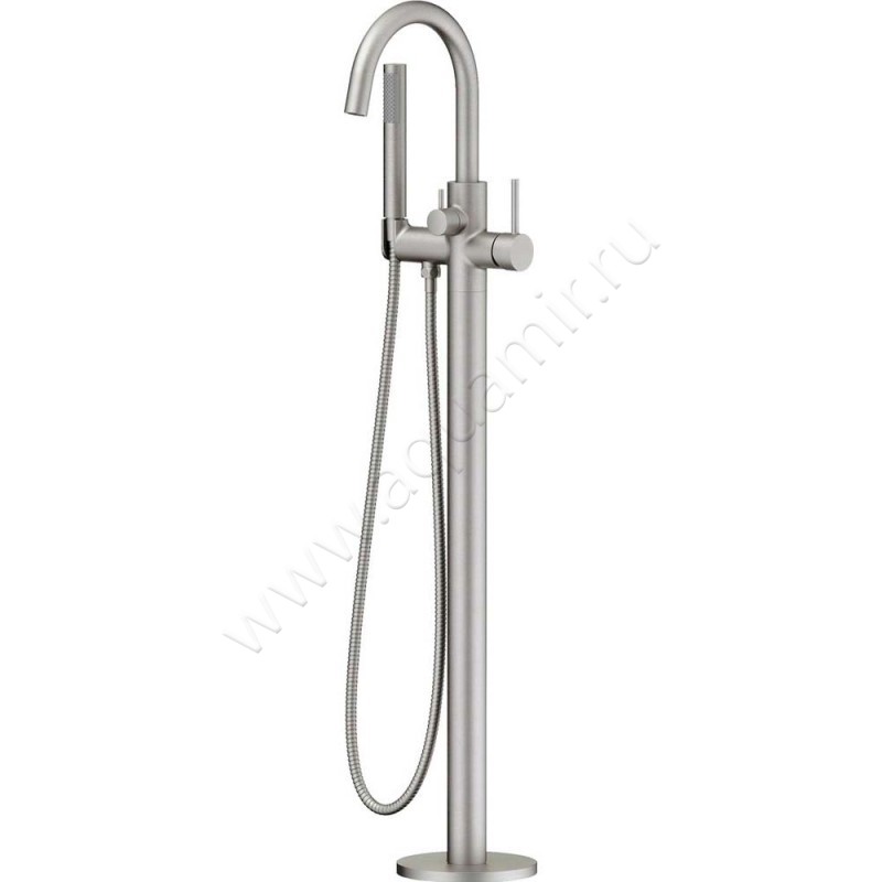 Напольный смеситель для ванны Timo Saona с душем, сталь/серый матовый 231018YCR