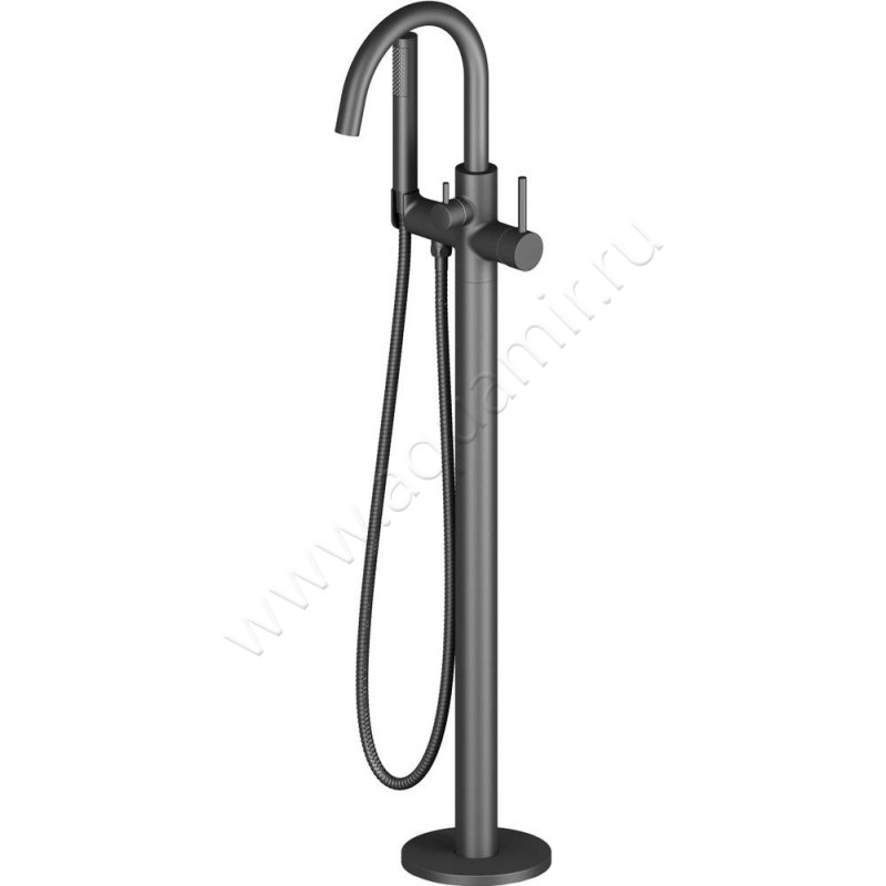 Напольный смеситель для ванны Timo Saona с душем, черный матовый 231003YCR