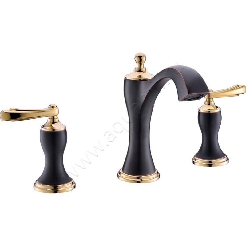 Смеситель для раковины Timo Unari черный/золото черное матовое 751104F