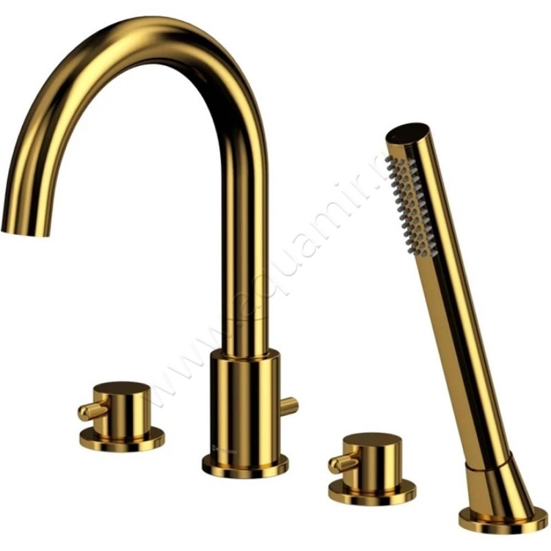 Смеситель на борт ванны Omnires Y с душем, золото Y1232GL