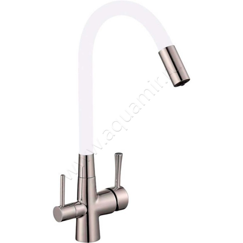 Смеситель для кухни Savol сталь/белый S-L1806L-02