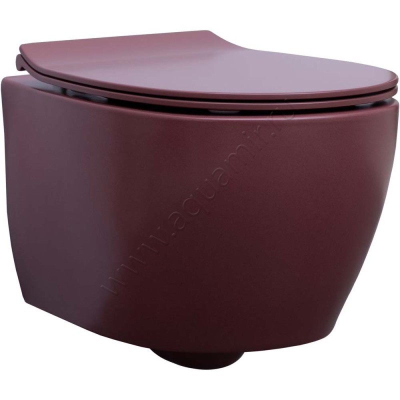 Унитаз подвесной Allen Brau FANTASY 51 см, безободковый, красный матовый 4.11004.BD