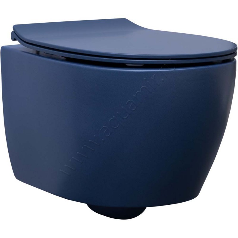 Унитаз подвесной Allen Brau FANTASY 51 см, безободковый, синий матовый 4.11004.ID