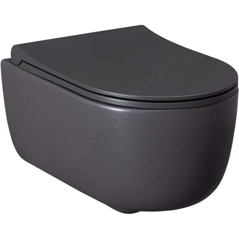 Унитаз подвесной Allen Brau PRIORITY 49 см, безободковый, серый матовый 4.31002.AN