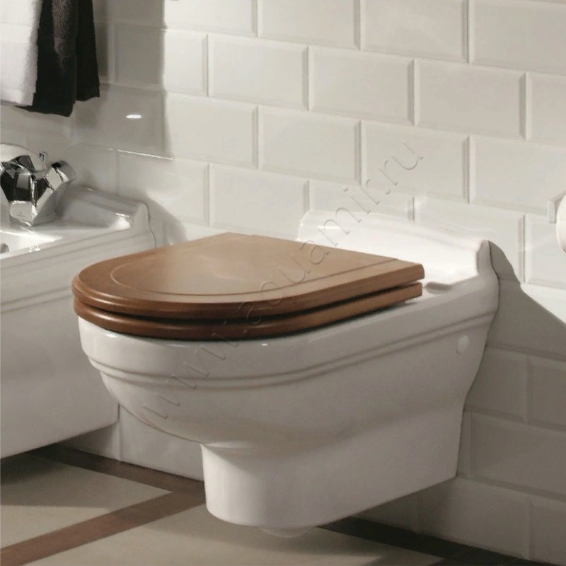Унитаз подвесной Villeroy & Boch HOMMAGE с крышкой, 60 см, белый 6661B0R1 + 99266100