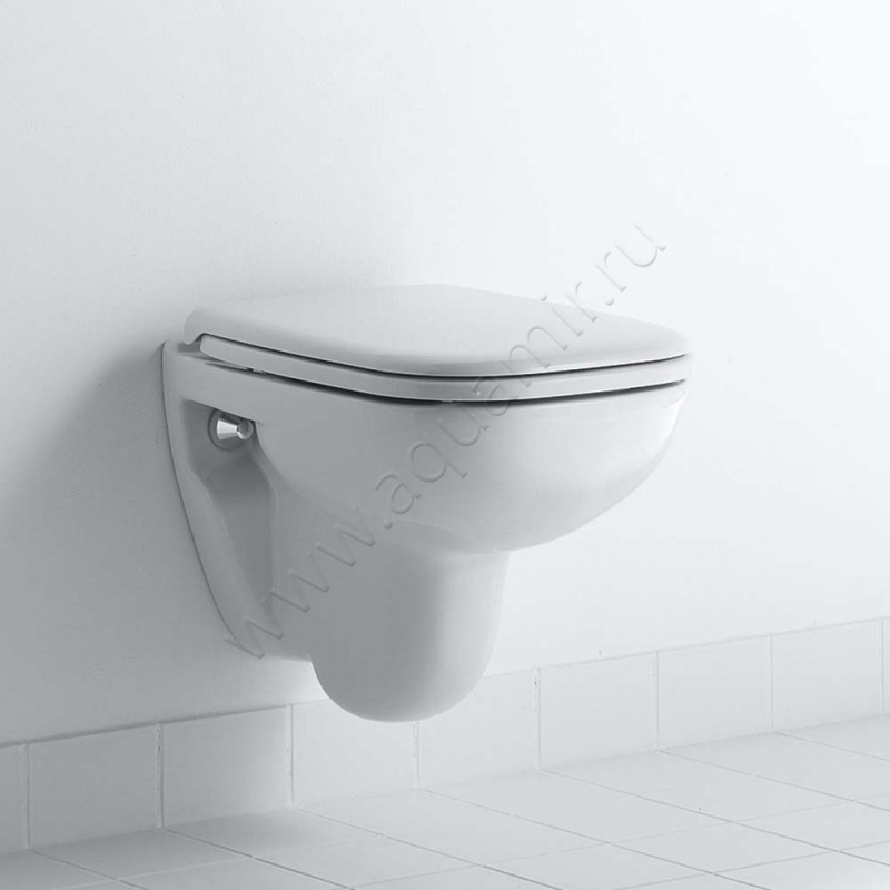 Унитаз подвесной Duravit D-CODE с крышкой, 48 см, безободковый, белый 2211092000 + 0067310099