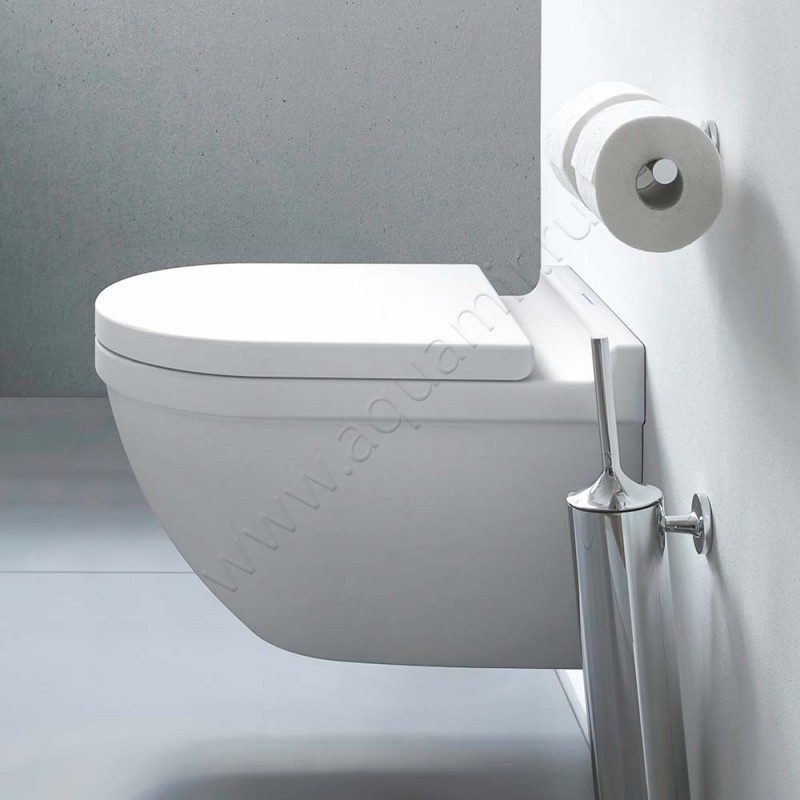 Унитаз подвесной Duravit STARCK 3 с крышкой, 54 см, безободковый, белый 2225090000 + 0063810000