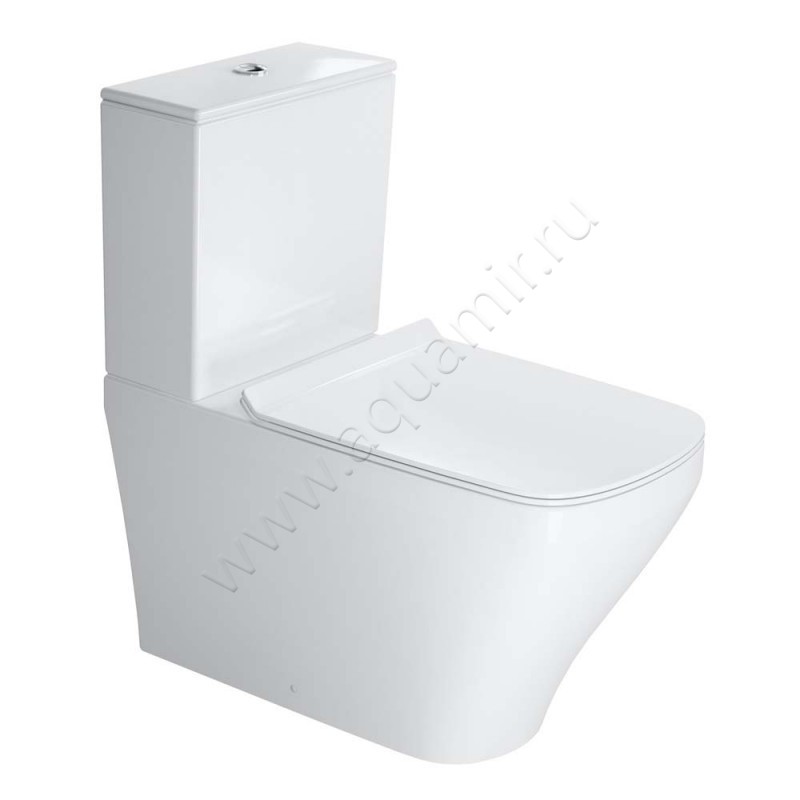 Унитаз-компакт Duravit DURASTYLE с крышкой, 70 см, безободковый, белый 21560900001 + 0935000005 + 0060510000