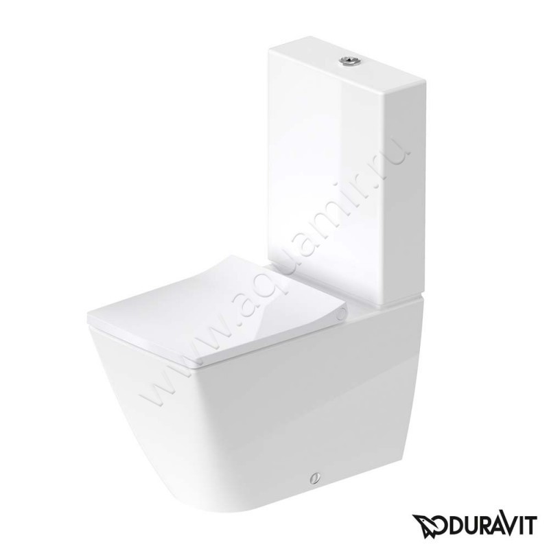 Унитаз-компакт Duravit VIU с крышкой, 65 см, безободковый, белый 2191092000 + 0942000005 + 0021210000